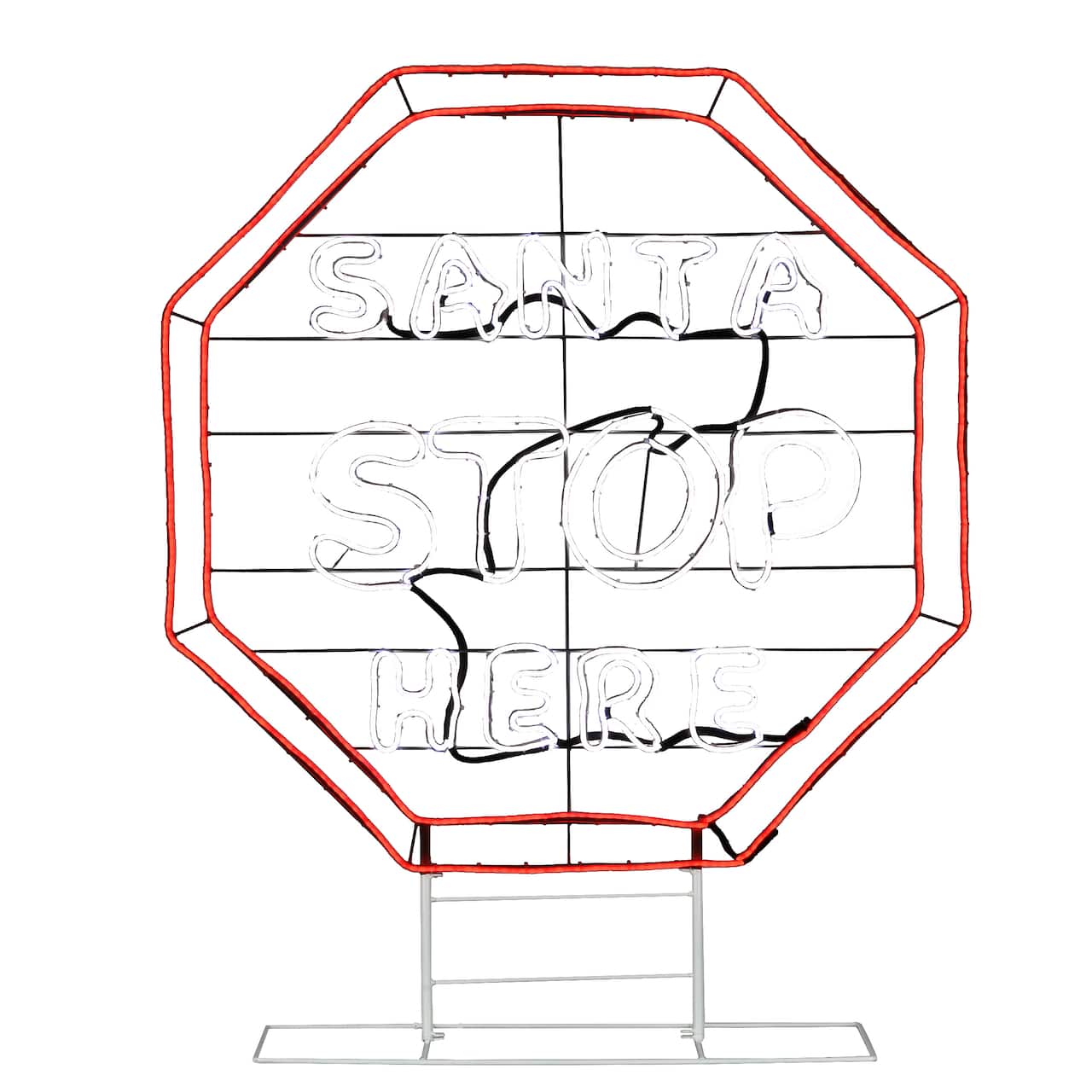 44'' Santa Stop Here LED Light Strip Sign